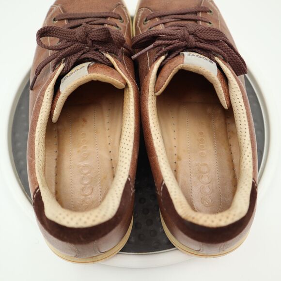Ecco Street Spikeless Golf Shoes Mens Size 45 US 11-11.5 Brown Beige Leather - Picture 10 of 16